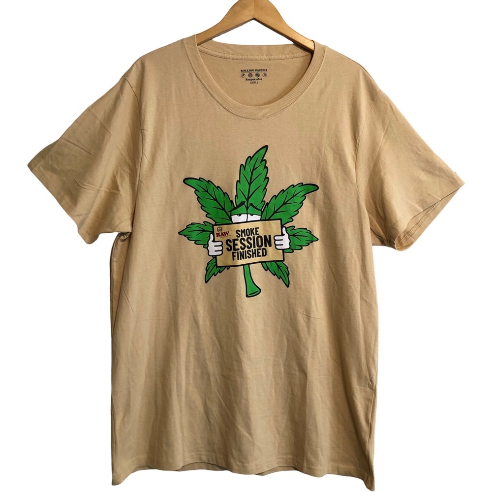Rolling Papers Raw Smoke Session Finished Kush Cannabis Short Sleeve Shirt 2XL